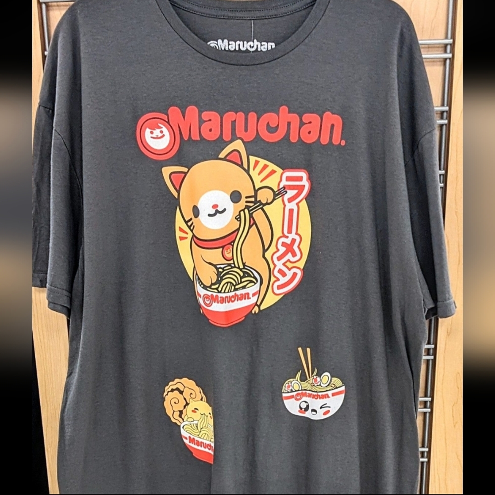 New XL Maruchan Cat Neko Ramen Tee Top Shirt